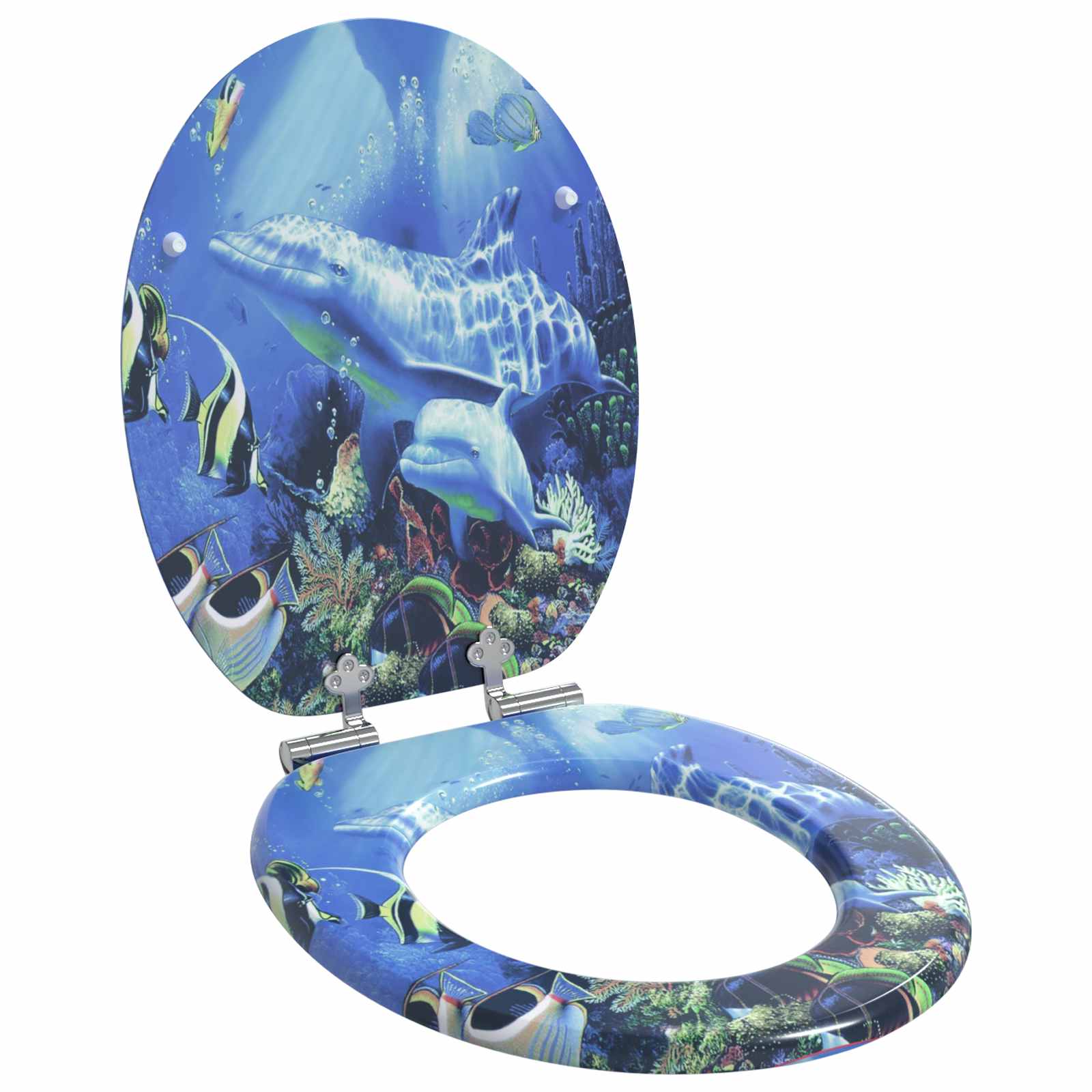 Μαλακή κλειστή λεκάνη 2 pcs Μπλε 44 x 38 εκ. Πίνακας MDF - Pakobazaar