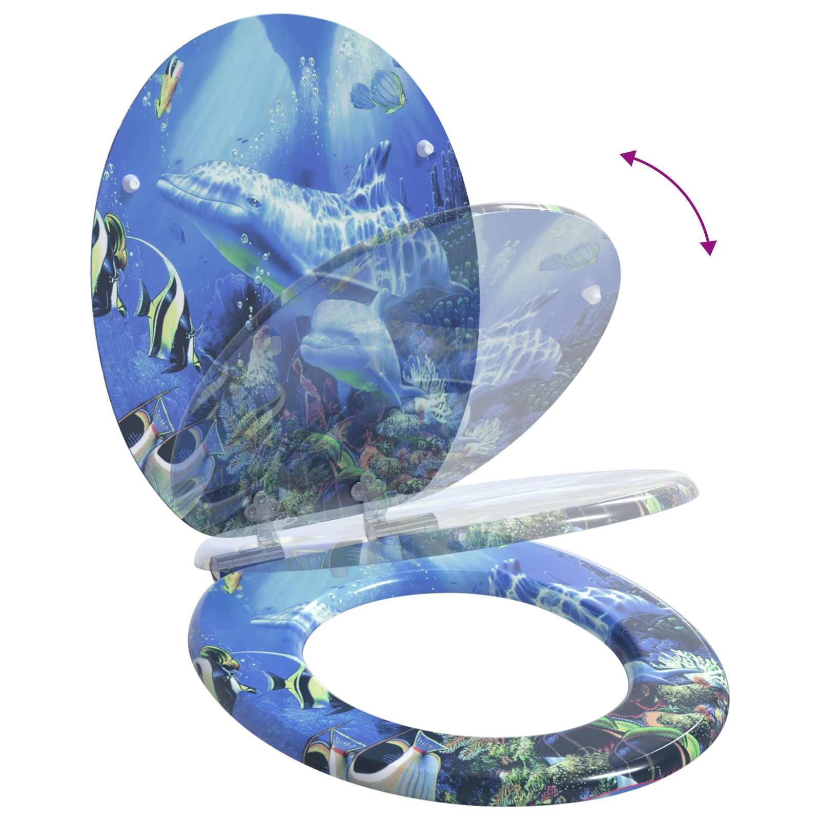 Μαλακή κλειστή λεκάνη 2 pcs Μπλε 44 x 38 εκ. Πίνακας MDF - Pakobazaar