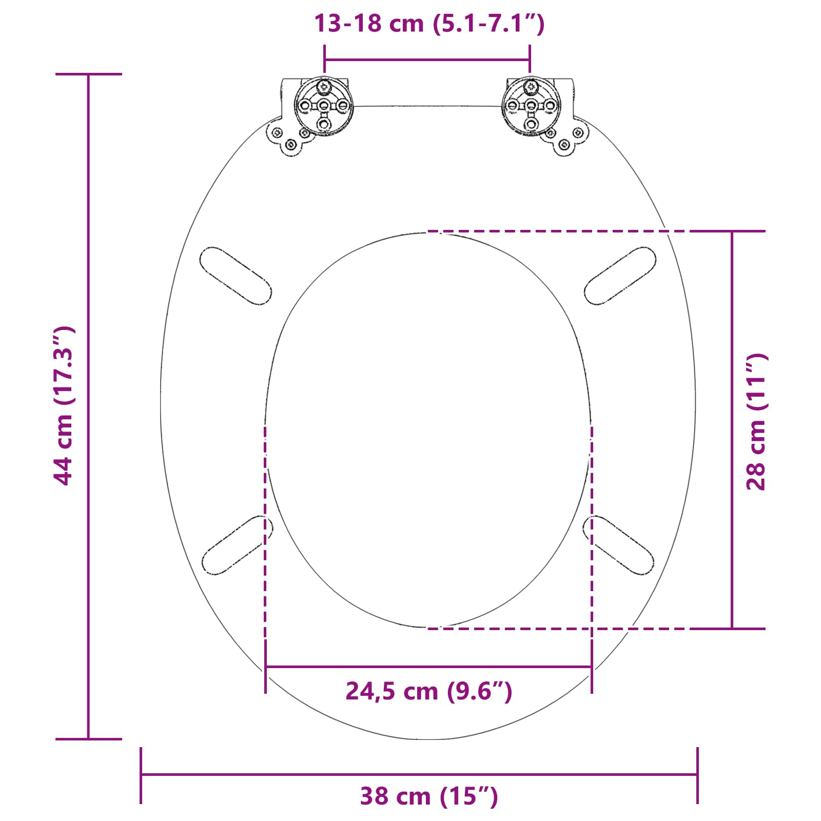 Μαλακή κλειστή λεκάνη 2 pcs Μπλε 44 x 38 εκ. Πίνακας MDF - Pakobazaar