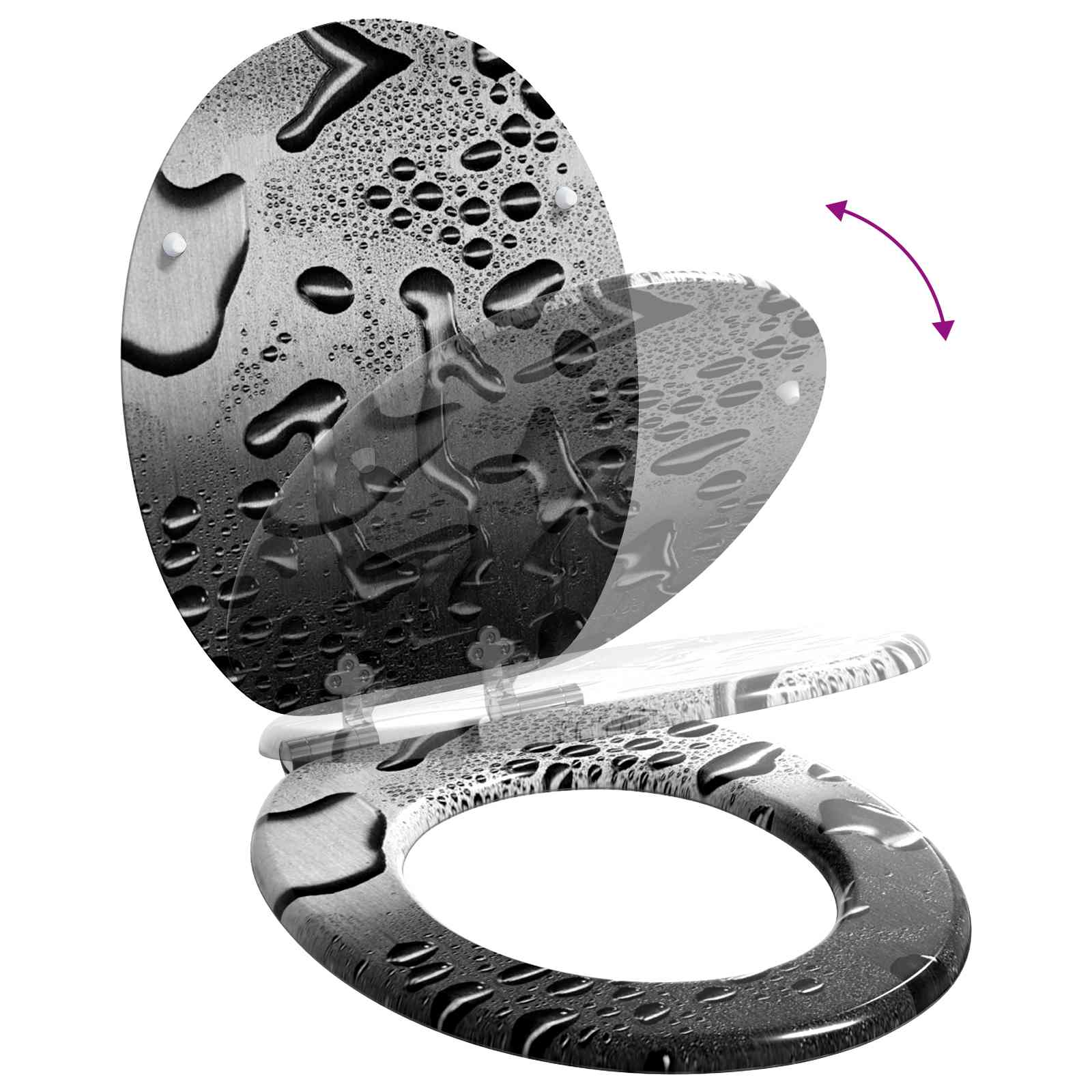 Μαλακή κλειστή λεκάνη 2 pcs Γκρι 44 x 38 εκ. Πίνακας MDF - Pakobazaar