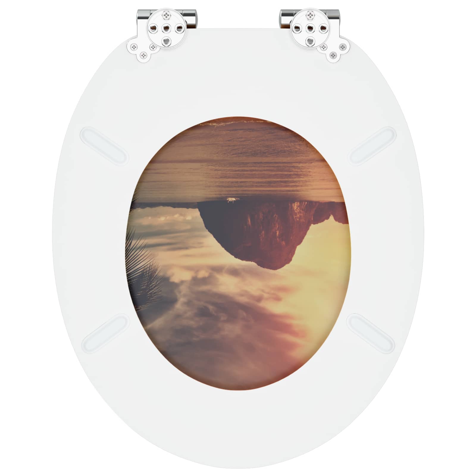 Μαλακή κλειστή λεκάνη 2 pcs Πορτοκαλί 44 x 38 εκ. Πίνακας MDF - Pakobazaar