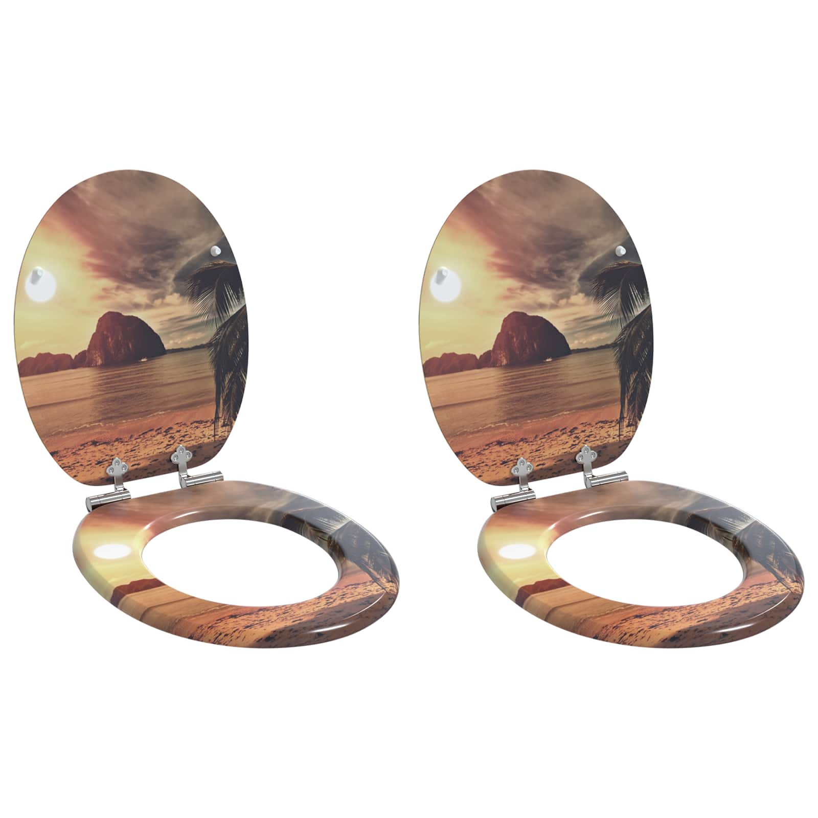 Μαλακή κλειστή λεκάνη 2 pcs Πορτοκαλί 44 x 38 εκ. Πίνακας MDF - Pakobazaar