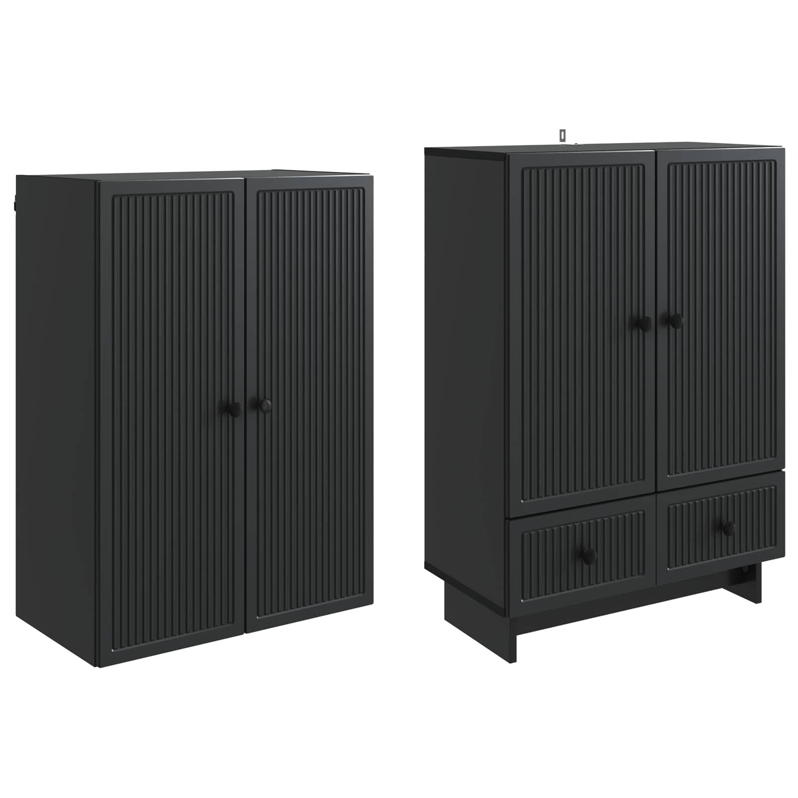 Σέτ Ντουλαπιών 2 pcs Μαύρο 66 x 34,5 x 95 εκ. - Pakobazaar