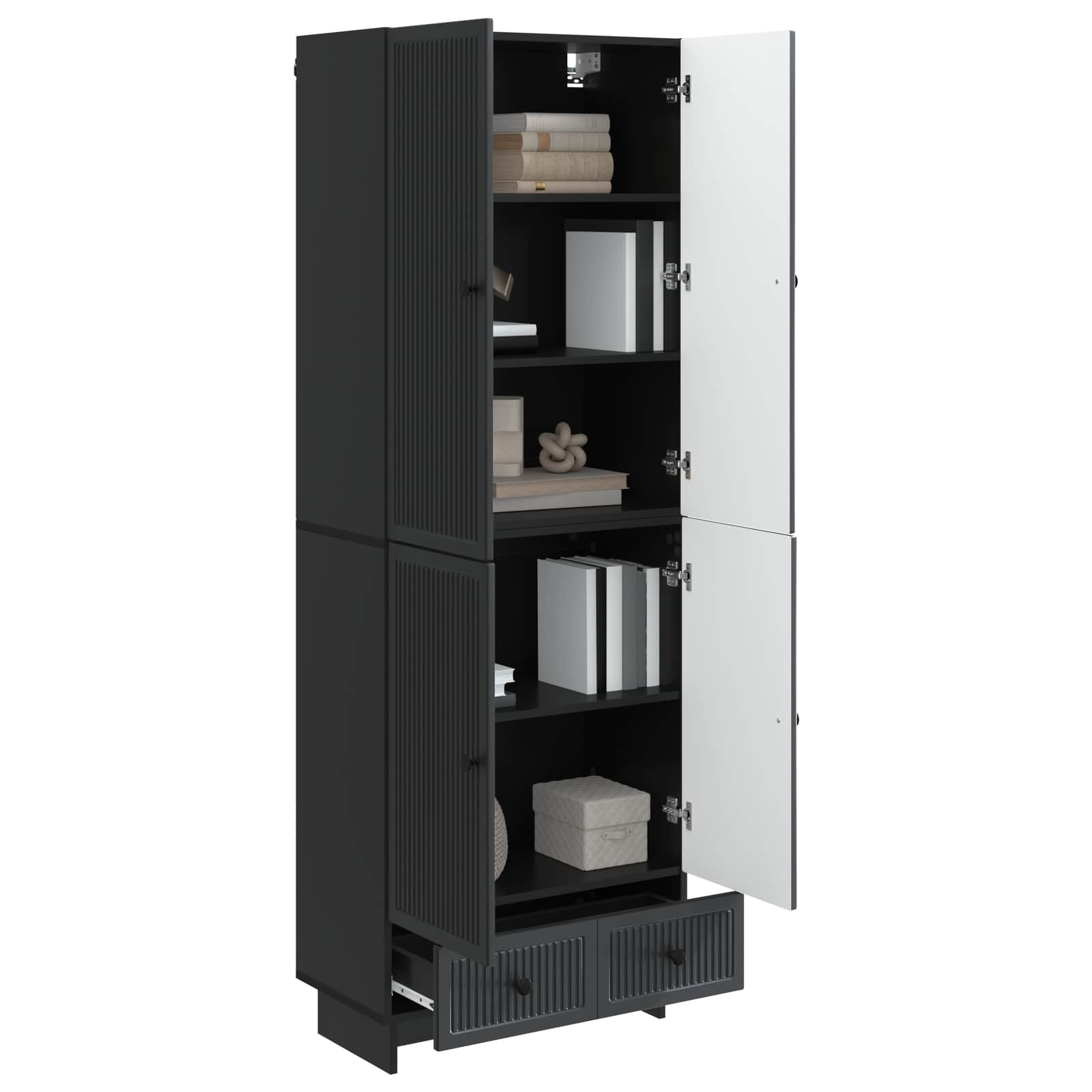 Σέτ Ντουλαπιών 2 pcs Μαύρο 66 x 34,5 x 95 εκ. - Pakobazaar