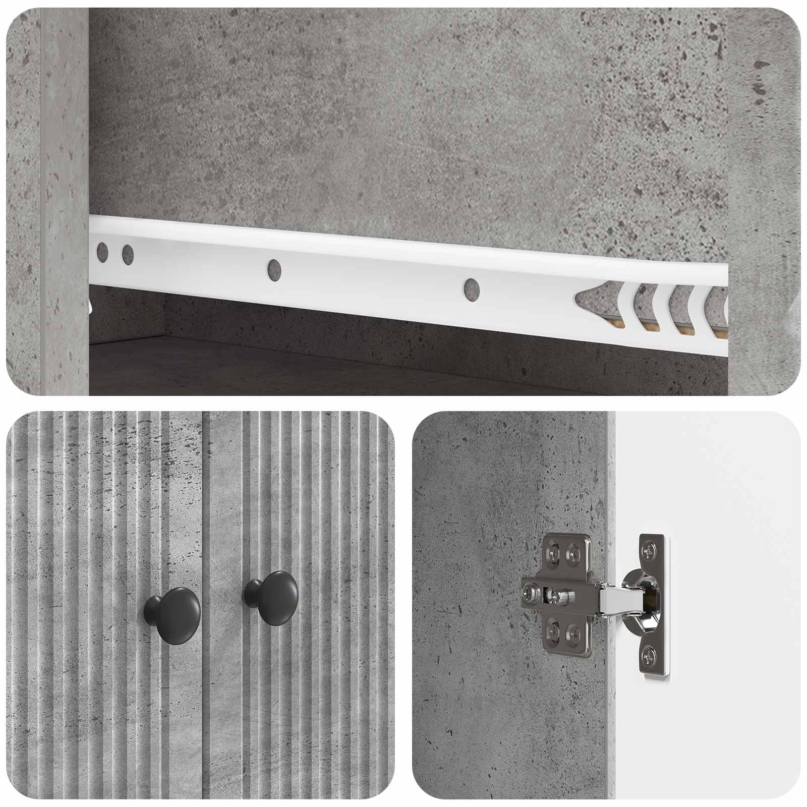 Σέτ Ντουλαπιών 2 pcs Γκρι Σκυροδέματος 66 x 34,5 x 95 εκ. - Pakobazaar