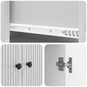 Σέτ Ντουλαπιών 2 pcs Γυαλιστερό Λευκό 66 x 34,5 x 95 εκ. - Pakobazaar