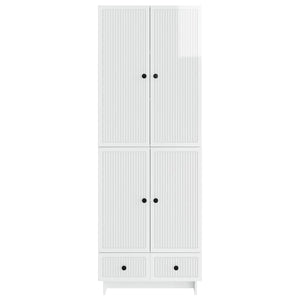 Σέτ Ντουλαπιών 2 pcs Γυαλιστερό Λευκό 66 x 34,5 x 95 εκ. - Pakobazaar