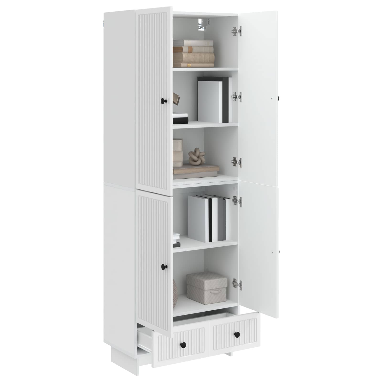 Σέτ Ντουλαπιών 2 pcs Γυαλιστερό Λευκό 66 x 34,5 x 95 εκ. - Pakobazaar