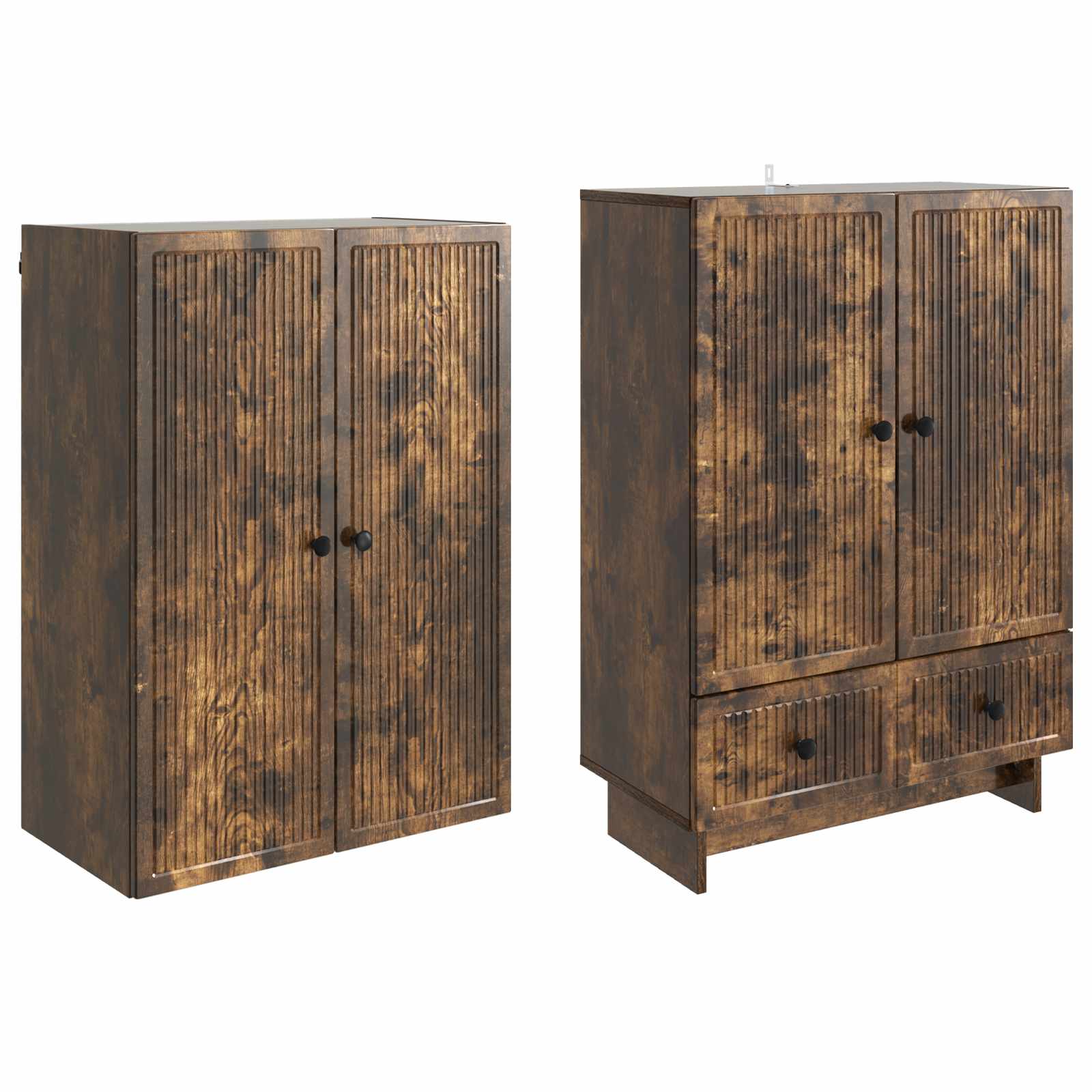 Σέτ Ντουλαπιών 2 pcs Καπνισμένο Ξύλο Δρυός 66 x 34,5 x 95 εκ. - Pakobazaar