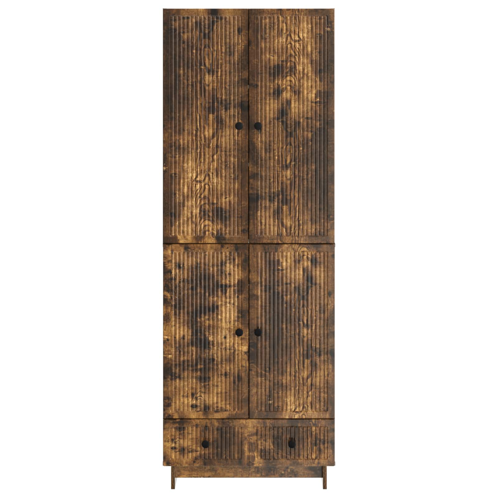 Σέτ Ντουλαπιών 2 pcs Καπνισμένο Ξύλο Δρυός 66 x 34,5 x 95 εκ. - Pakobazaar