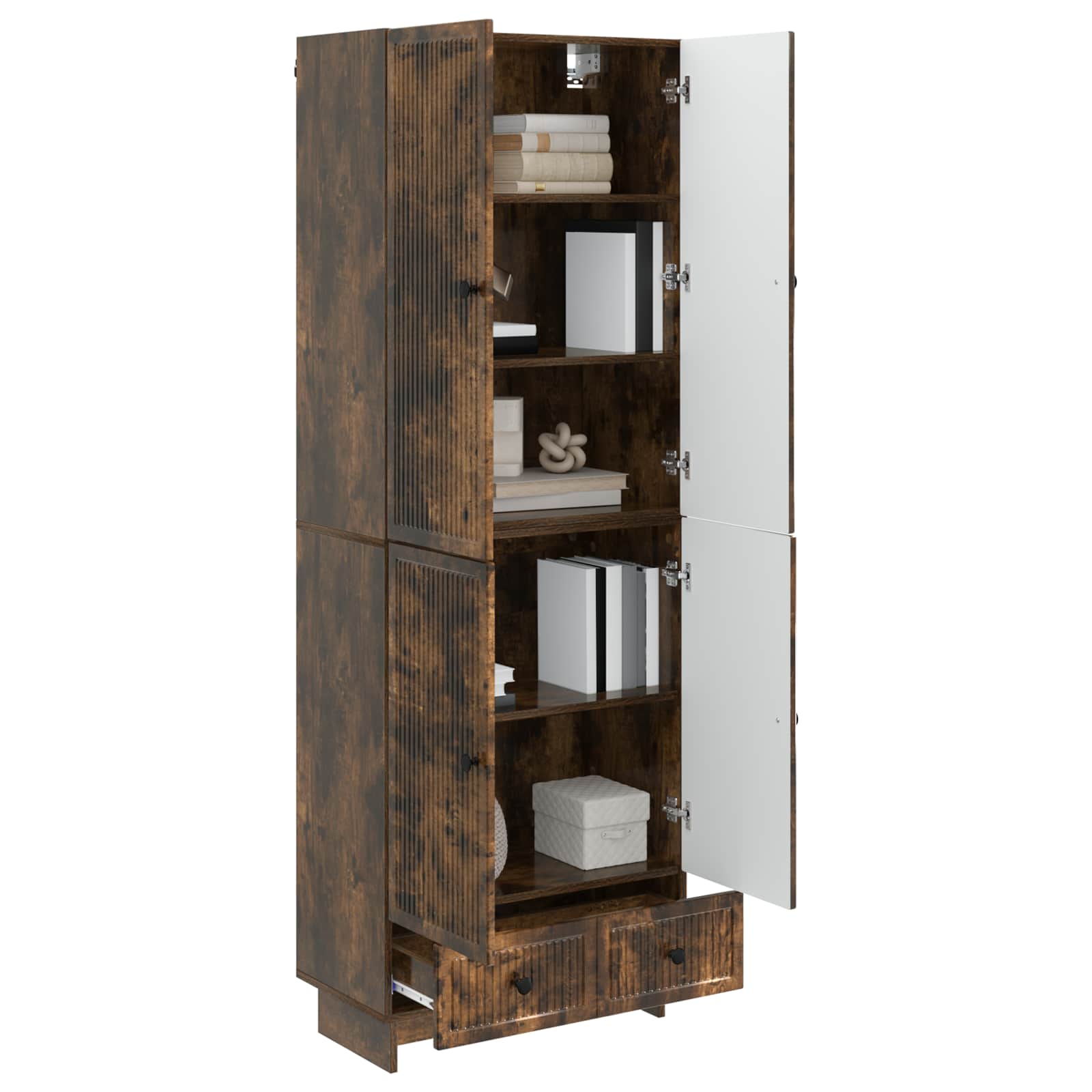 Σέτ Ντουλαπιών 2 pcs Καπνισμένο Ξύλο Δρυός 66 x 34,5 x 95 εκ. - Pakobazaar