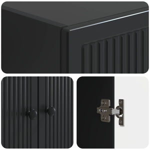 Σέτ Ντουλαπιών 2 pcs Μαύρο 66 x 34,5 x 90 εκ Επεξεργασμένο Ξύλο - Pakobazaar