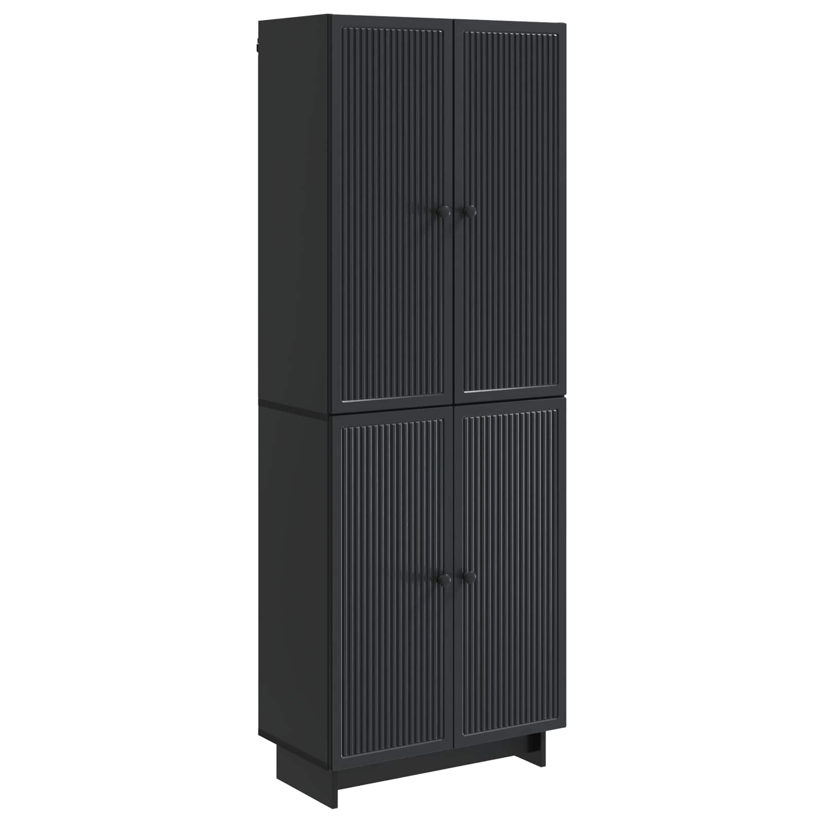 Σέτ Ντουλαπιών 2 pcs Μαύρο 66 x 34,5 x 90 εκ Επεξεργασμένο Ξύλο - Pakobazaar