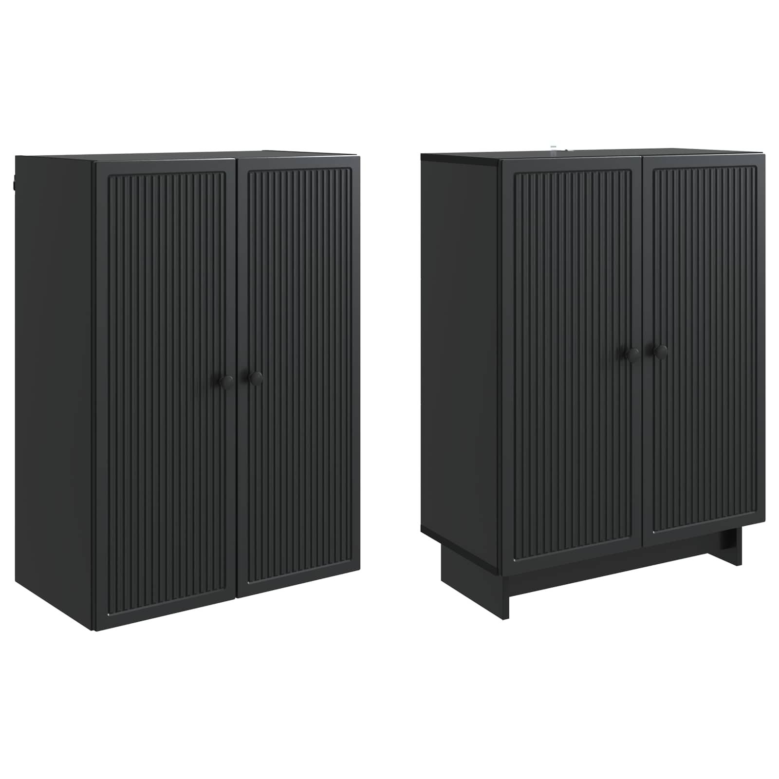 Σέτ Ντουλαπιών 2 pcs Μαύρο 66 x 34,5 x 90 εκ Επεξεργασμένο Ξύλο - Pakobazaar