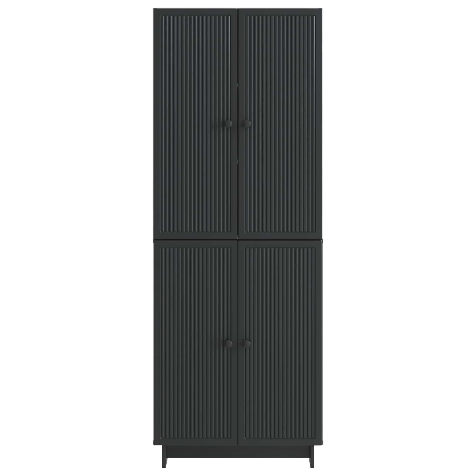 Σέτ Ντουλαπιών 2 pcs Μαύρο 66 x 34,5 x 90 εκ Επεξεργασμένο Ξύλο - Pakobazaar