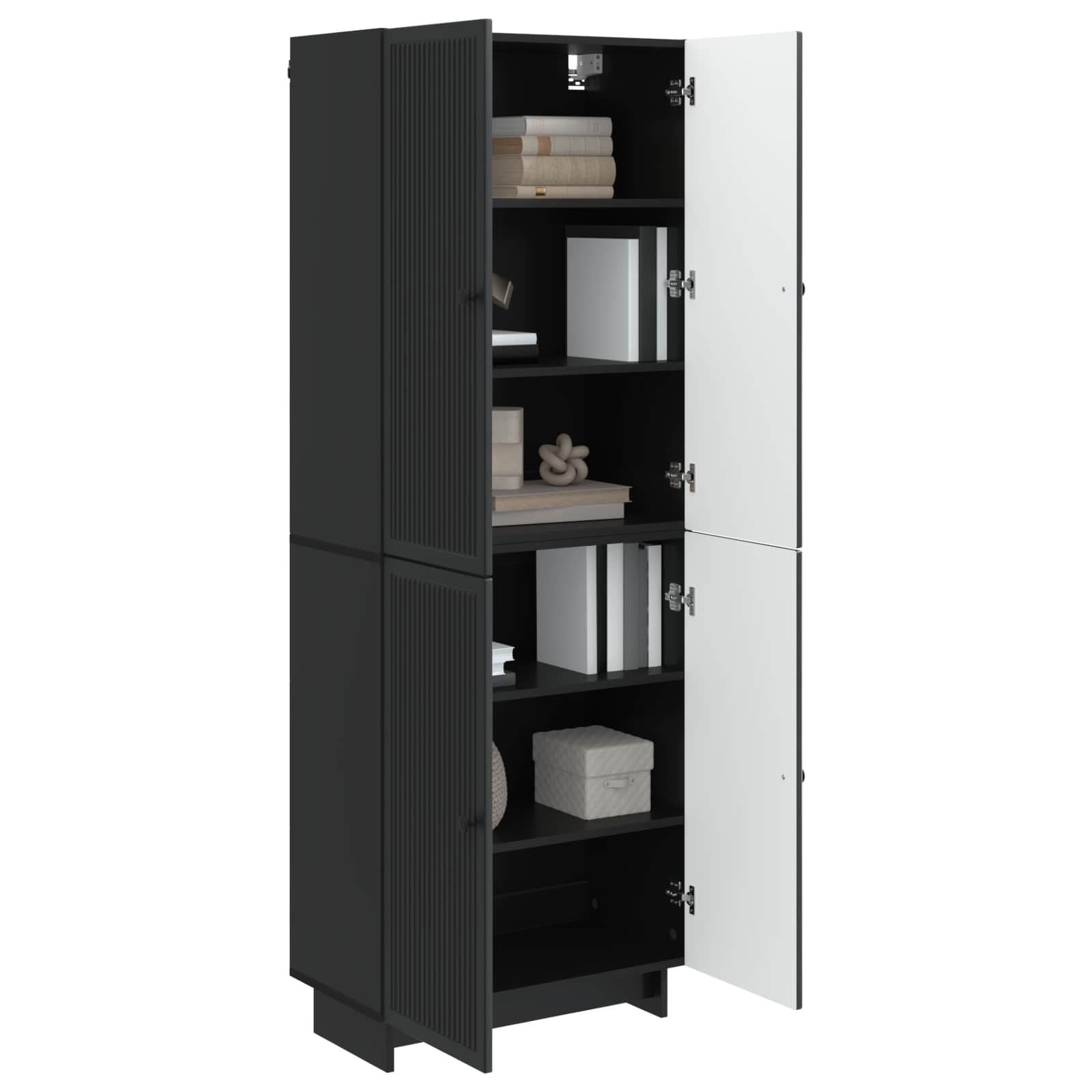 Σέτ Ντουλαπιών 2 pcs Μαύρο 66 x 34,5 x 90 εκ Επεξεργασμένο Ξύλο - Pakobazaar