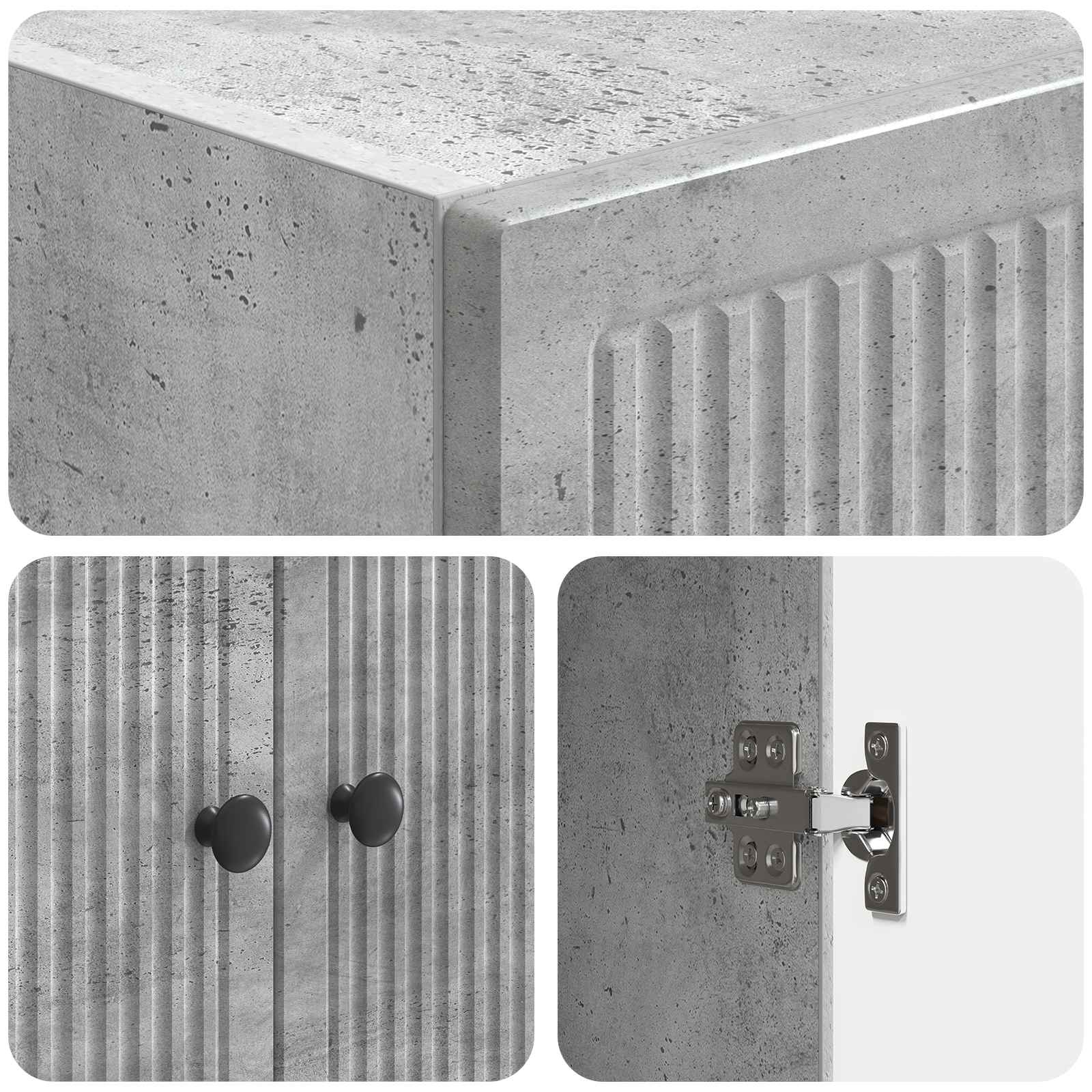 Σέτ Ντουλαπιών 2 pcs Γκρι Σκυροδέματος 66 x 34,5 x 90 εκ - Pakobazaar