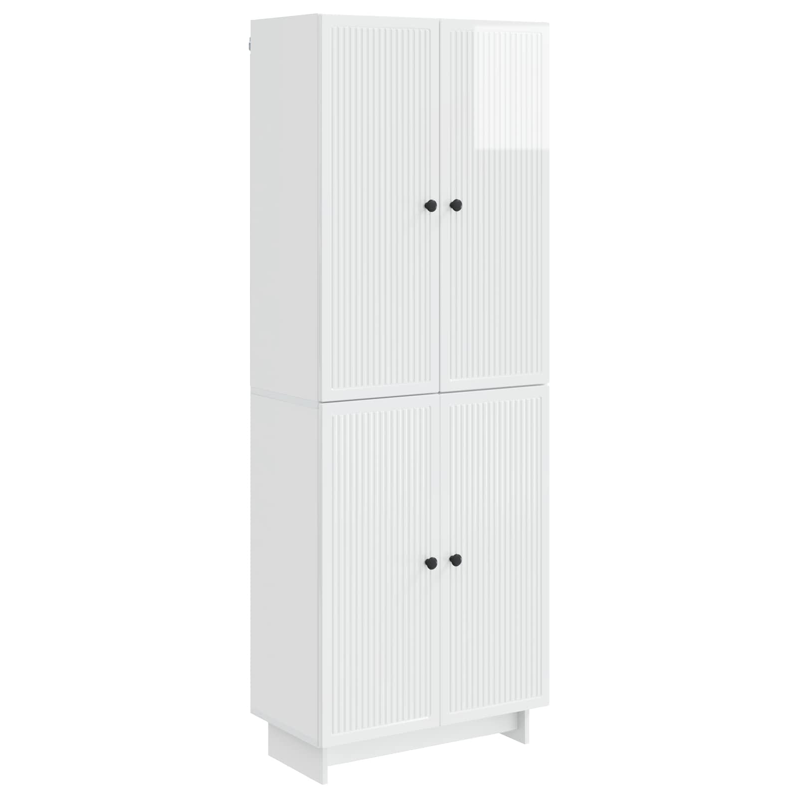 Σέτ Ντουλαπιών 2 pcs Γυαλιστερό Λευκό 66 x 34,5 x 90 εκ - Pakobazaar