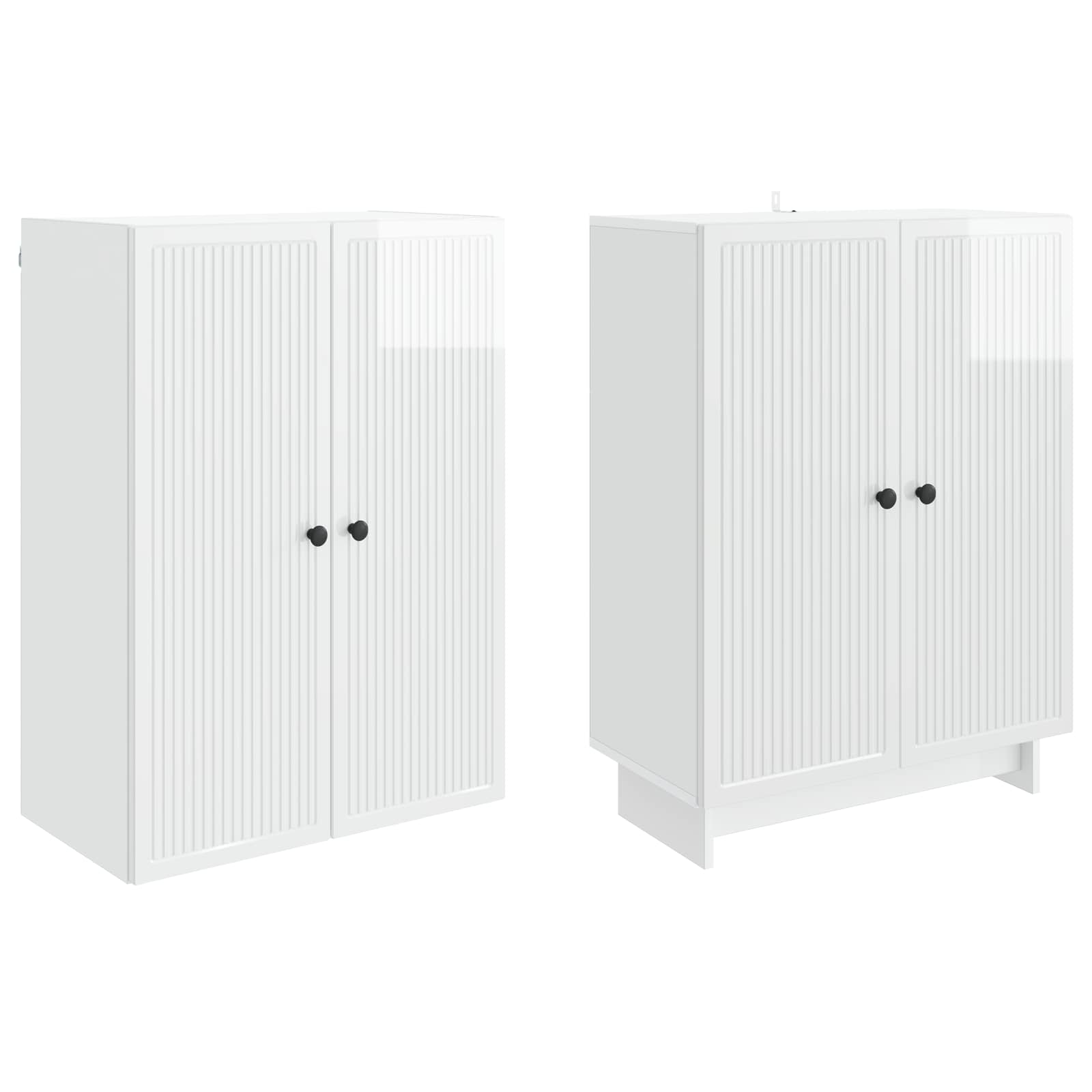 Σέτ Ντουλαπιών 2 pcs Γυαλιστερό Λευκό 66 x 34,5 x 90 εκ - Pakobazaar