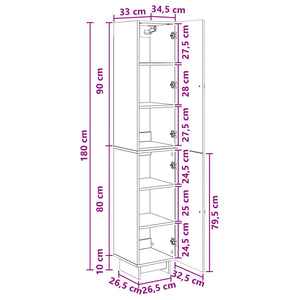 Σέτ Ντουλαπιών 2 pcs Καπνισμένο Ξύλο Δρυός 34,5 x 33 x 90 εκ. - Pakobazaar