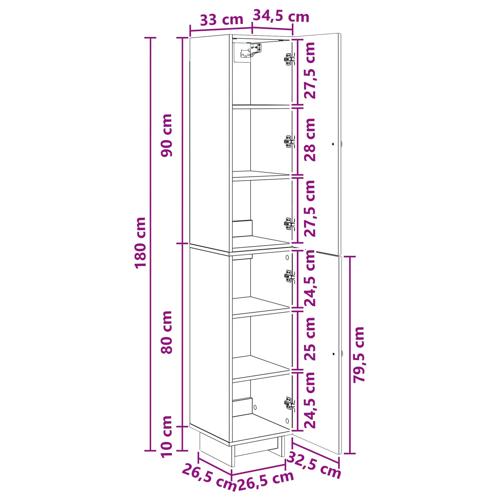 Σέτ Ντουλαπιών 2 pcs Γκρι Sonoma 34,5 x 33 x 90 εκ. - Pakobazaar