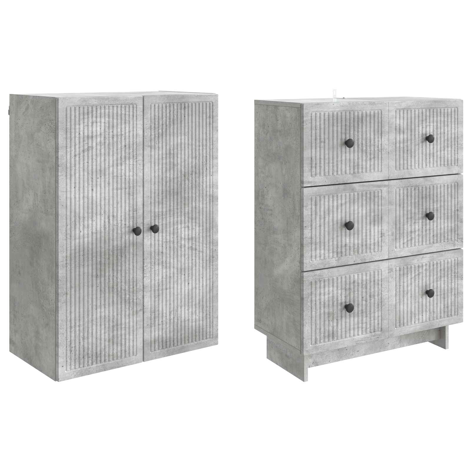 Σέτ Ντουλαπιών 2 pcs Γκρι Σκυροδέματος 66 x 34,5 x 90 εκ - Pakobazaar