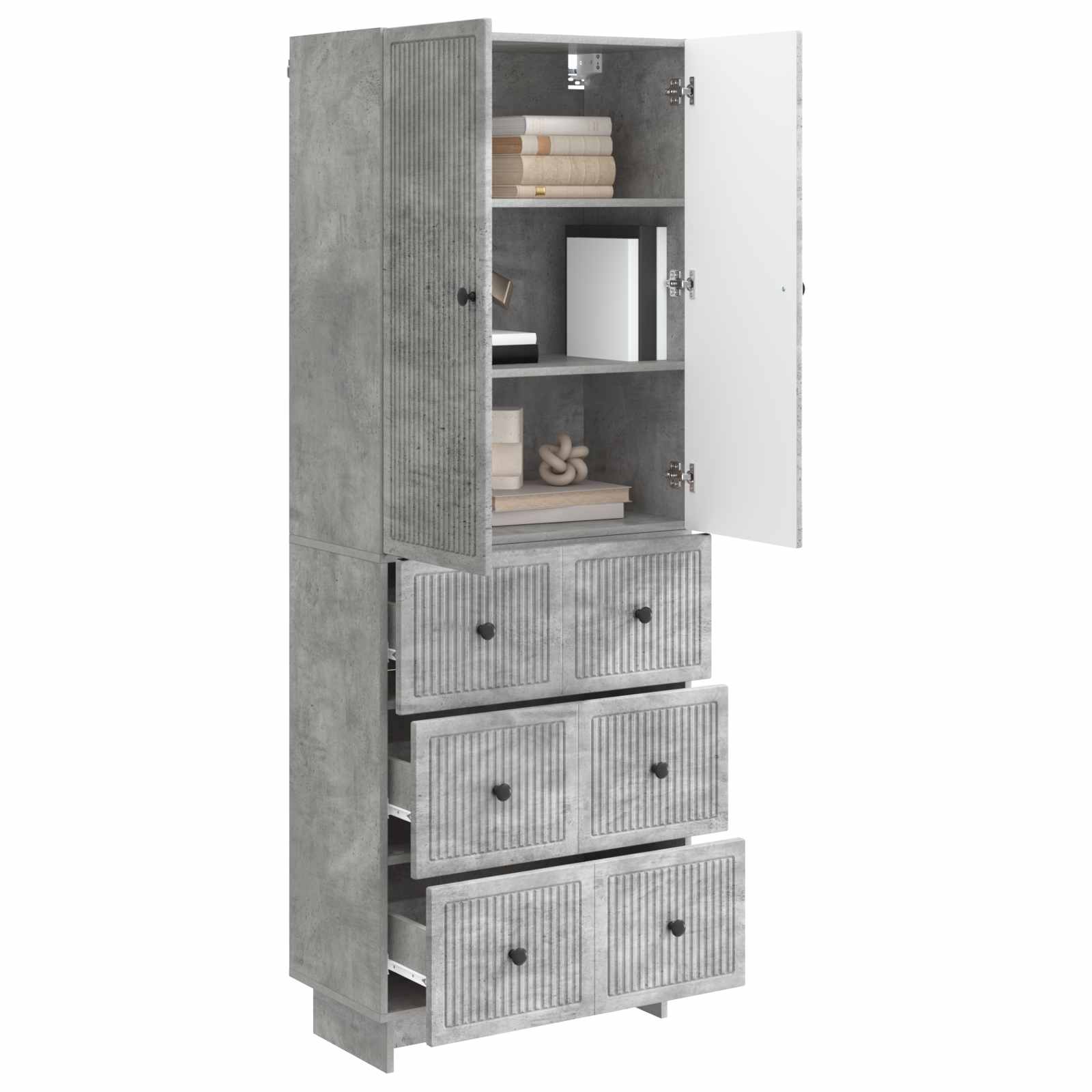 Σέτ Ντουλαπιών 2 pcs Γκρι Σκυροδέματος 66 x 34,5 x 90 εκ - Pakobazaar