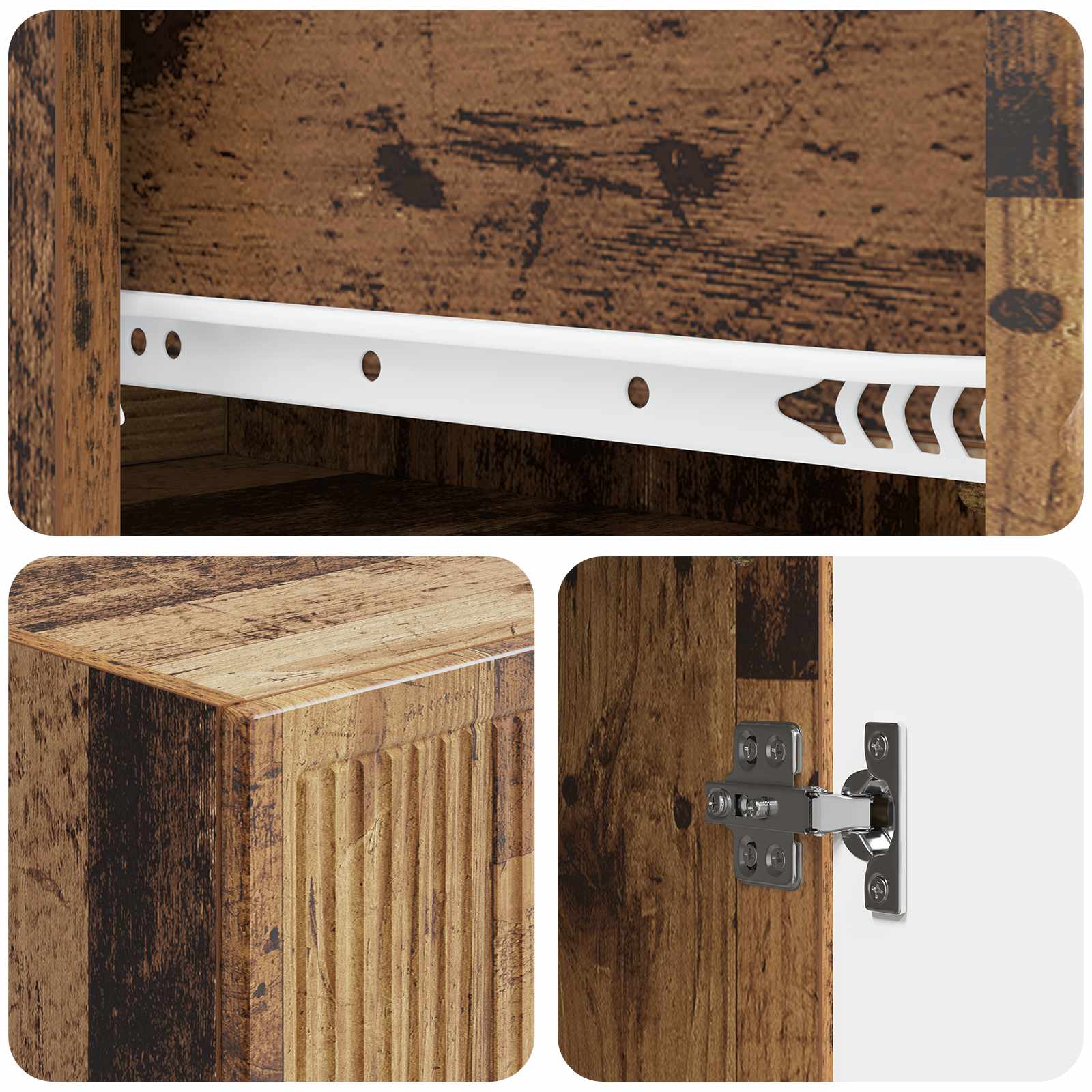Σέτ Ντουλαπιών 2 pcs Παλαιωμένο ξύλο 33 x 34,5 x 90 εκ - Pakobazaar