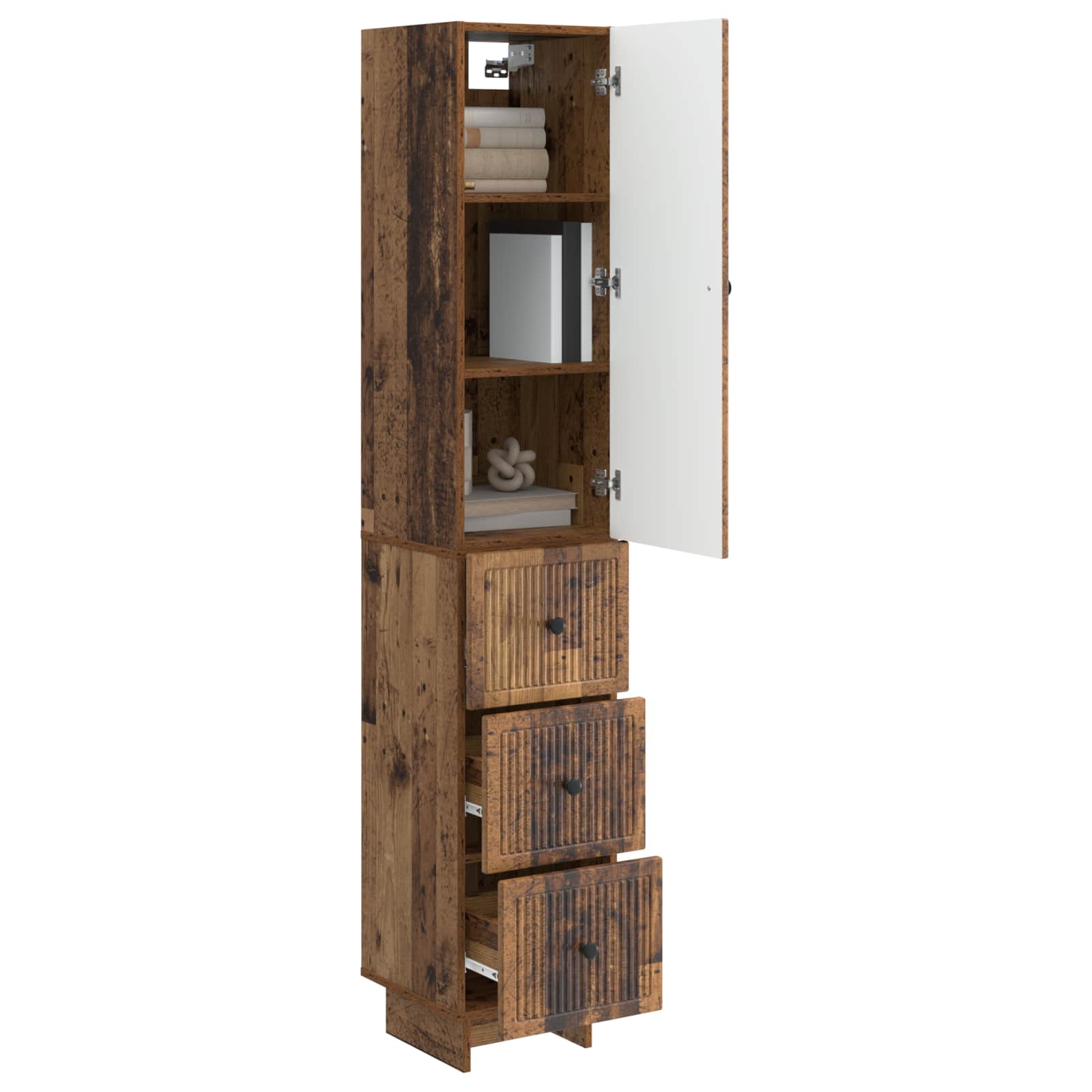 Σέτ Ντουλαπιών 2 pcs Παλαιωμένο ξύλο 33 x 34,5 x 90 εκ - Pakobazaar
