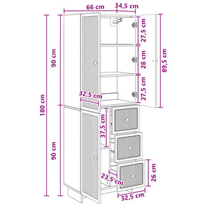 Σέτ Ντουλαπιών 2 pcs 66 x 34,5 x 90 εκ Επεξεργασμένο Ξύλο - Pakobazaar