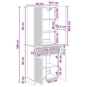 Σέτ Ντουλαπιών 2 pcs 66 x 34,5 x 90 εκ Επεξεργασμένο Ξύλο - Pakobazaar