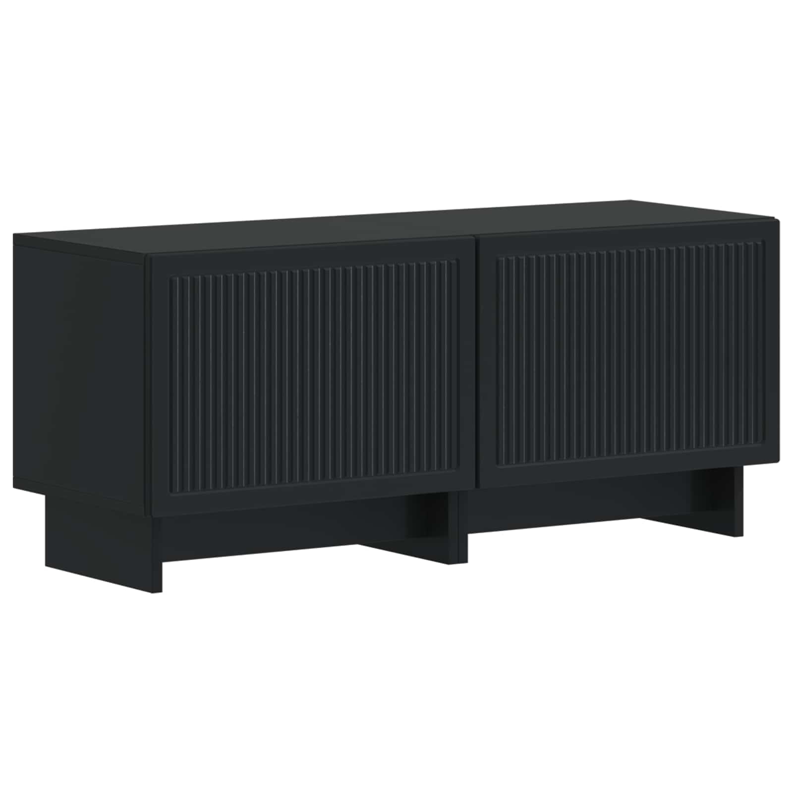 5 Τεμάχια LED Τηλεοπτικού Ντουλαπιού Μαύρο Επεξεργασμένο Ξύλο