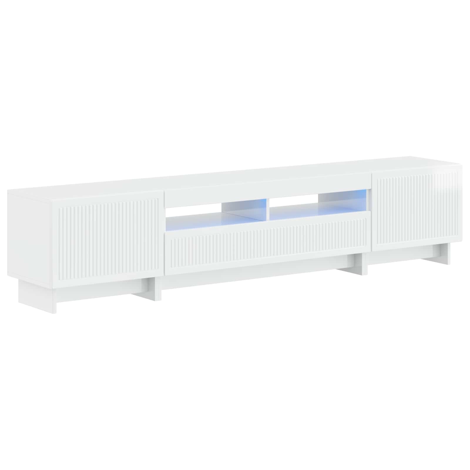 5 Τεμάχια LED Τηλεοπτικού Ντουλαπιού Γυαλιστερό Λευκό - Pakobazaar