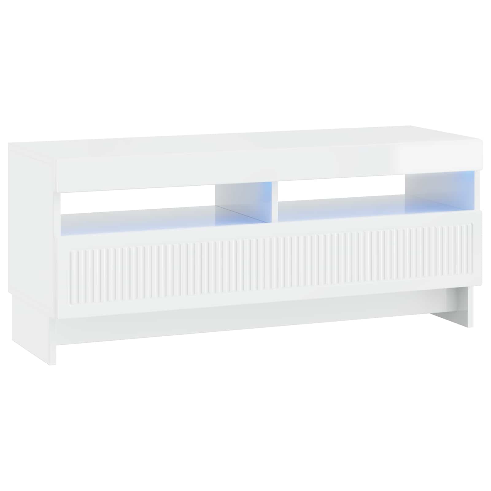 5 Τεμάχια LED Τηλεοπτικού Ντουλαπιού Γυαλιστερό Λευκό - Pakobazaar