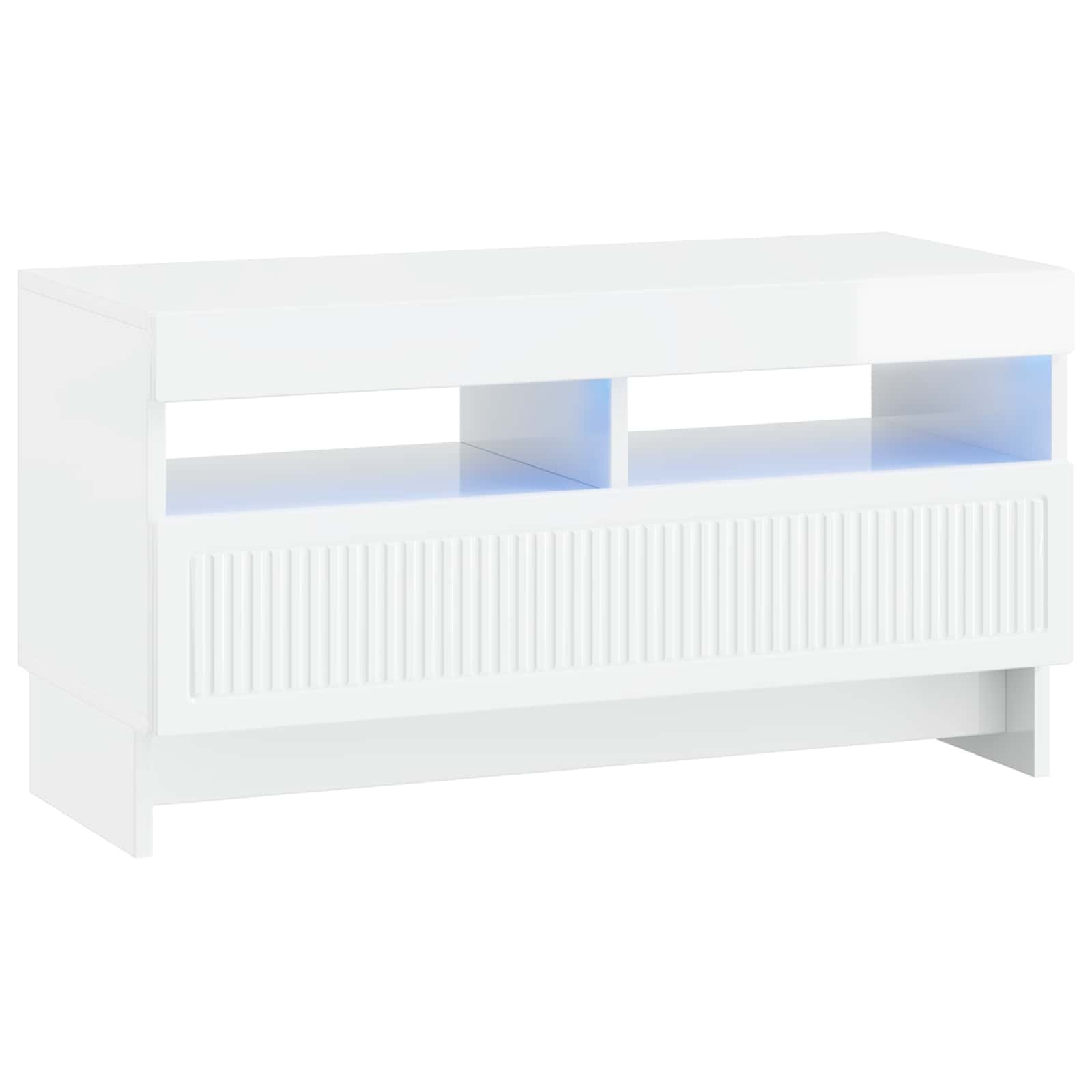 5 Τεμάχια LED Τηλεοπτικού Ντουλαπιού Γυαλιστερό Λευκό