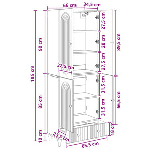 Σέτ Ντουλαπιών 2 pcs 66 x 34,5 x 95 εκ. Επεξεργασμένο Ξύλο - Pakobazaar
