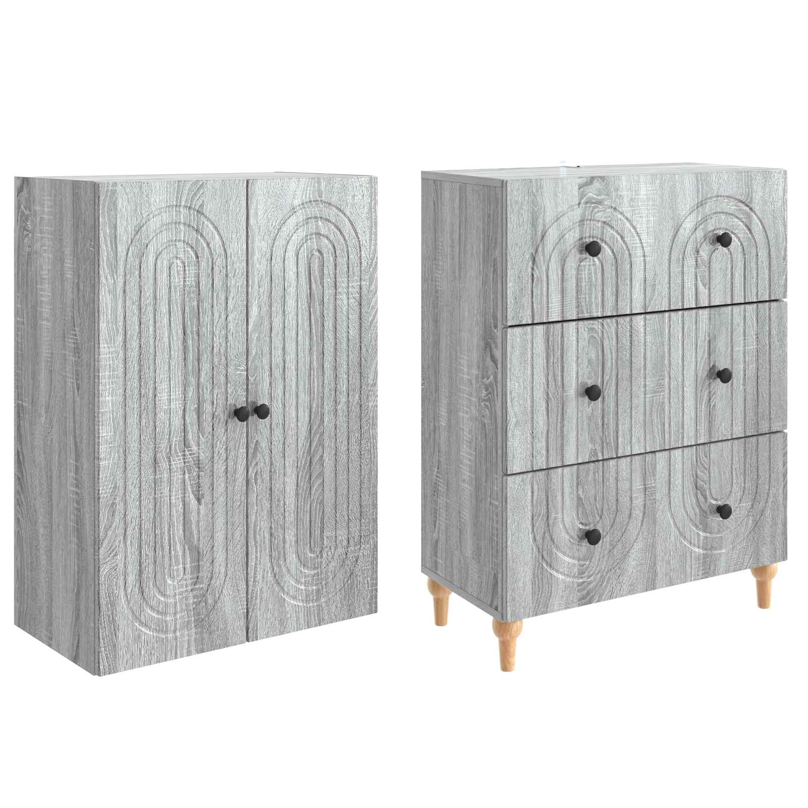 Σέτ Ντουλαπιών 2 pcs Γκρι Sonoma 66 x 34,5 x 90 εκ - Pakobazaar