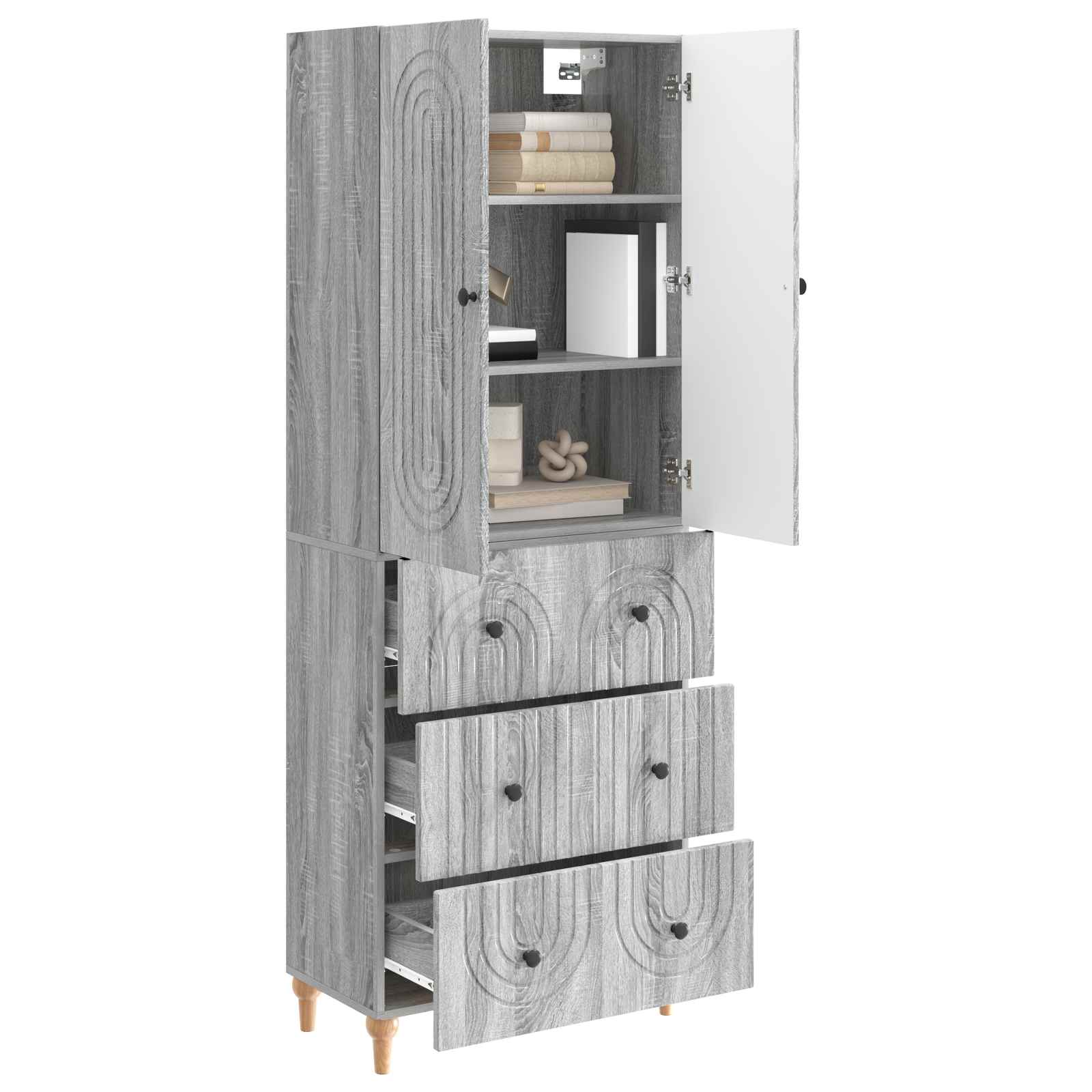 Σέτ Ντουλαπιών 2 pcs Γκρι Sonoma 66 x 34,5 x 90 εκ - Pakobazaar
