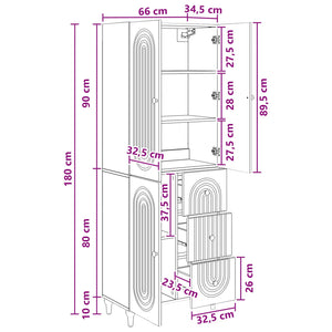 Σέτ Ντουλαπιών 2 pcs 66 x 34,5 x 90 εκ Επεξεργασμένο Ξύλο - Pakobazaar