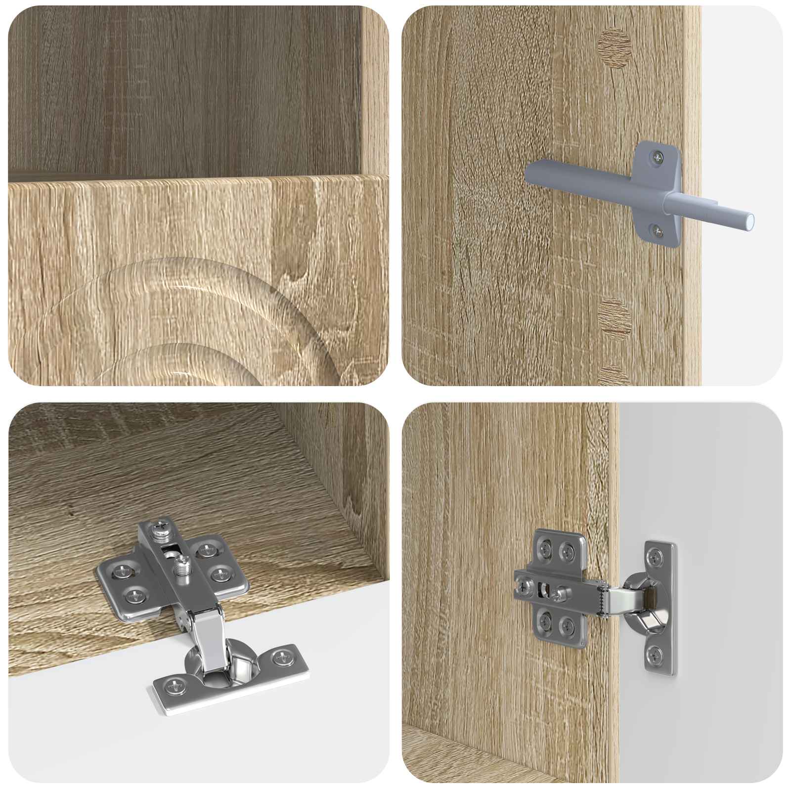 3 Τεμάχια LED Τηλεοπτική Ντουλάπα Sonoma Δρυς - Pakobazaar