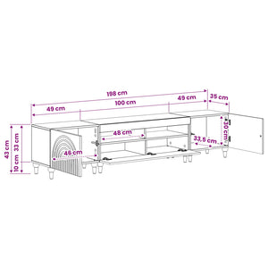 3 Τεμάχια LED Τηλεοπτική Ντουλάπα Artisan Δρυς - Pakobazaar