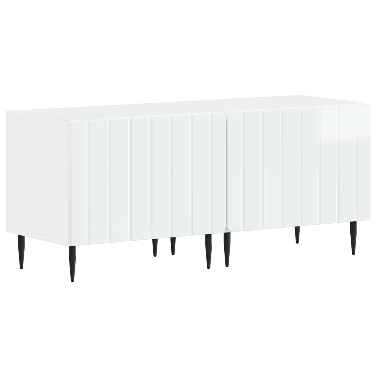5 Τεμάχια LED Τηλεοπτικού Ντουλαπιού Γυαλιστερό Λευκό - Pakobazaar