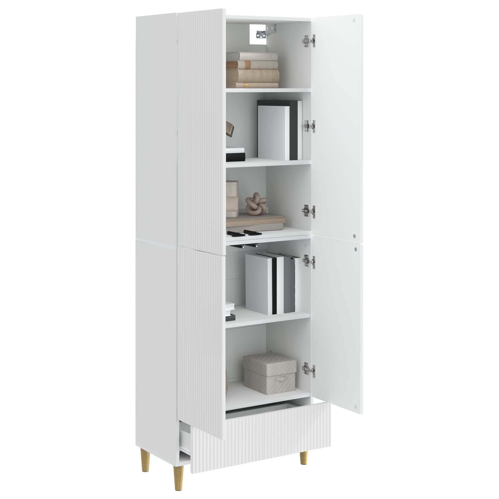 Σέτ Ντουλαπιών 2 pcs Γυαλιστερό Λευκό 66 x 34,5 x 95 εκ. - Pakobazaar