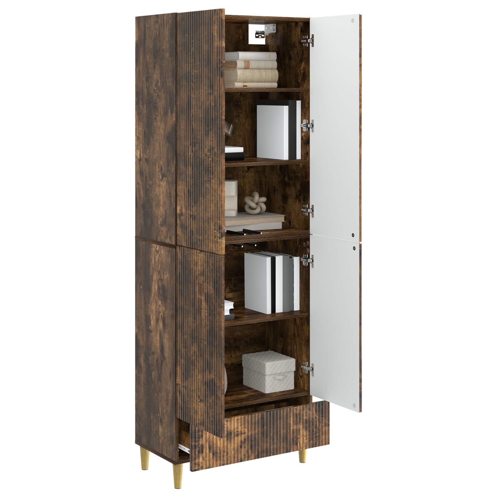 Σέτ Ντουλαπιών 2 pcs Καπνισμένο Ξύλο Δρυός 66 x 34,5 x 95 εκ. - Pakobazaar