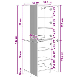 Σέτ Ντουλαπιών 2 pcs 66 x 34,5 x 90 εκ Επεξεργασμένο Ξύλο - Pakobazaar