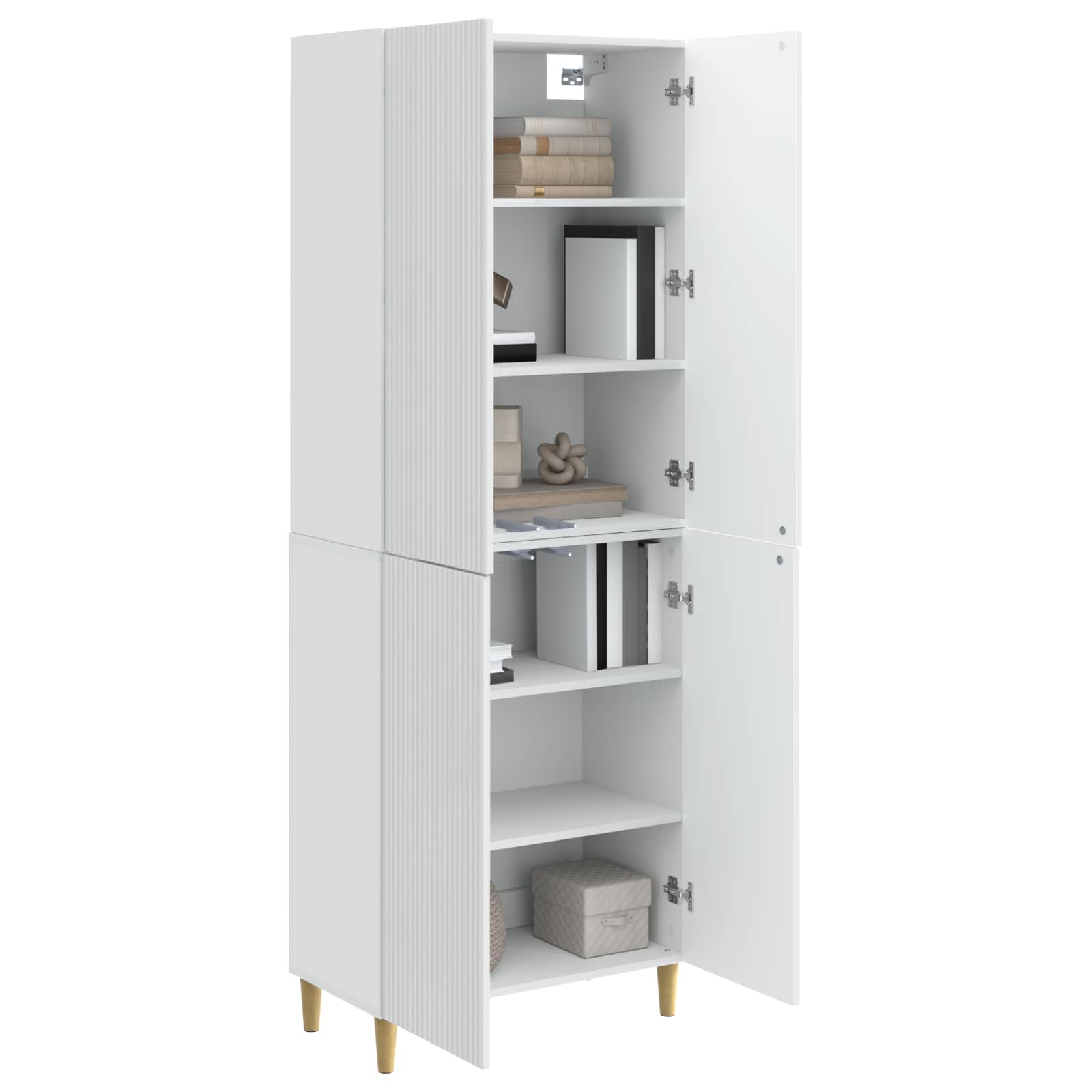 Σέτ Ντουλαπιών 2 pcs Γυαλιστερό Λευκό 66 x 34,5 x 90 εκ - Pakobazaar