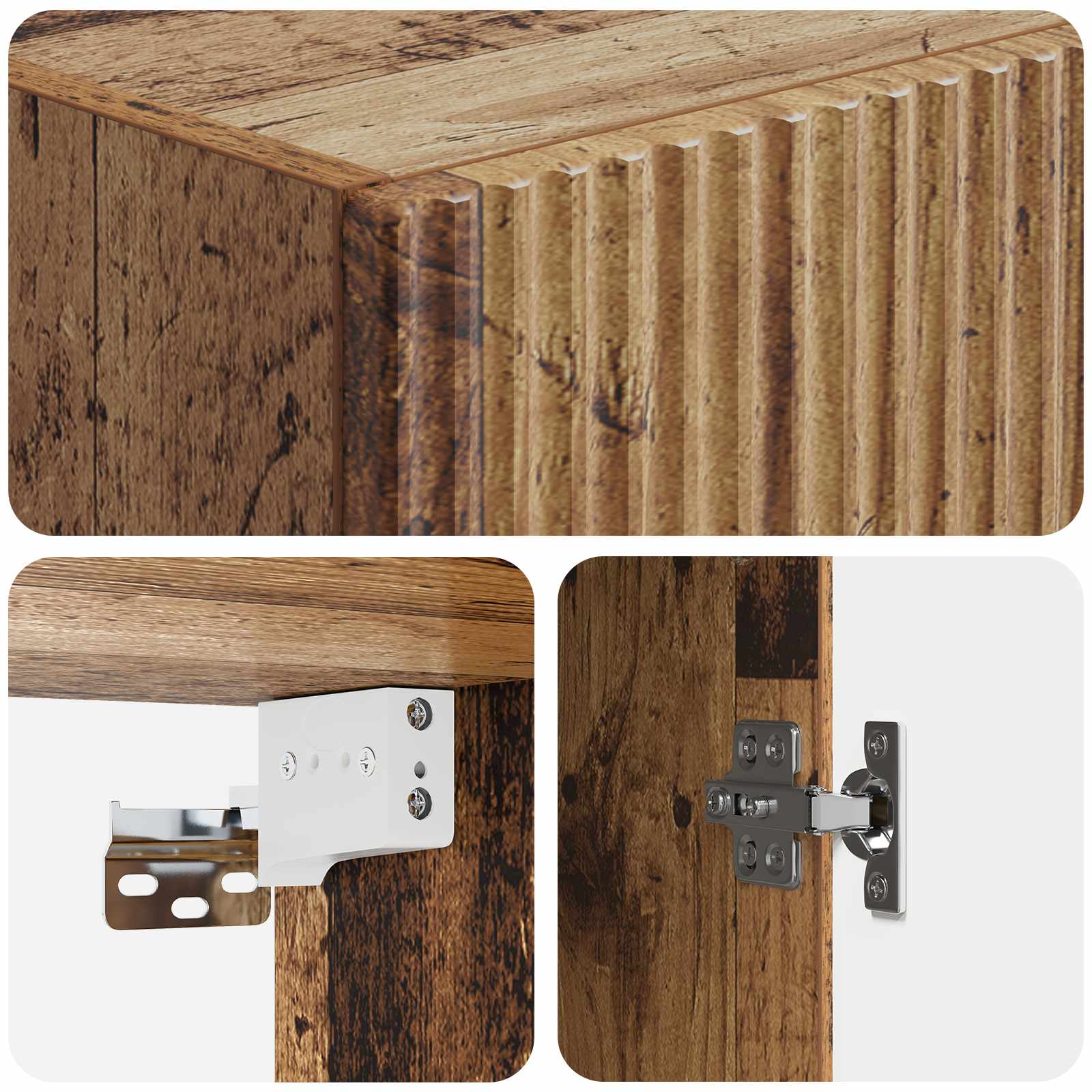 Σέτ Ντουλαπιών 2 pcs Παλαιωμένο ξύλο 33 x 34,5 x 90 εκ - Pakobazaar