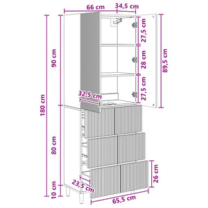 Σέτ Ντουλαπιών 2 pcs 66 x 34,5 x 90 εκ Επεξεργασμένο Ξύλο - Pakobazaar