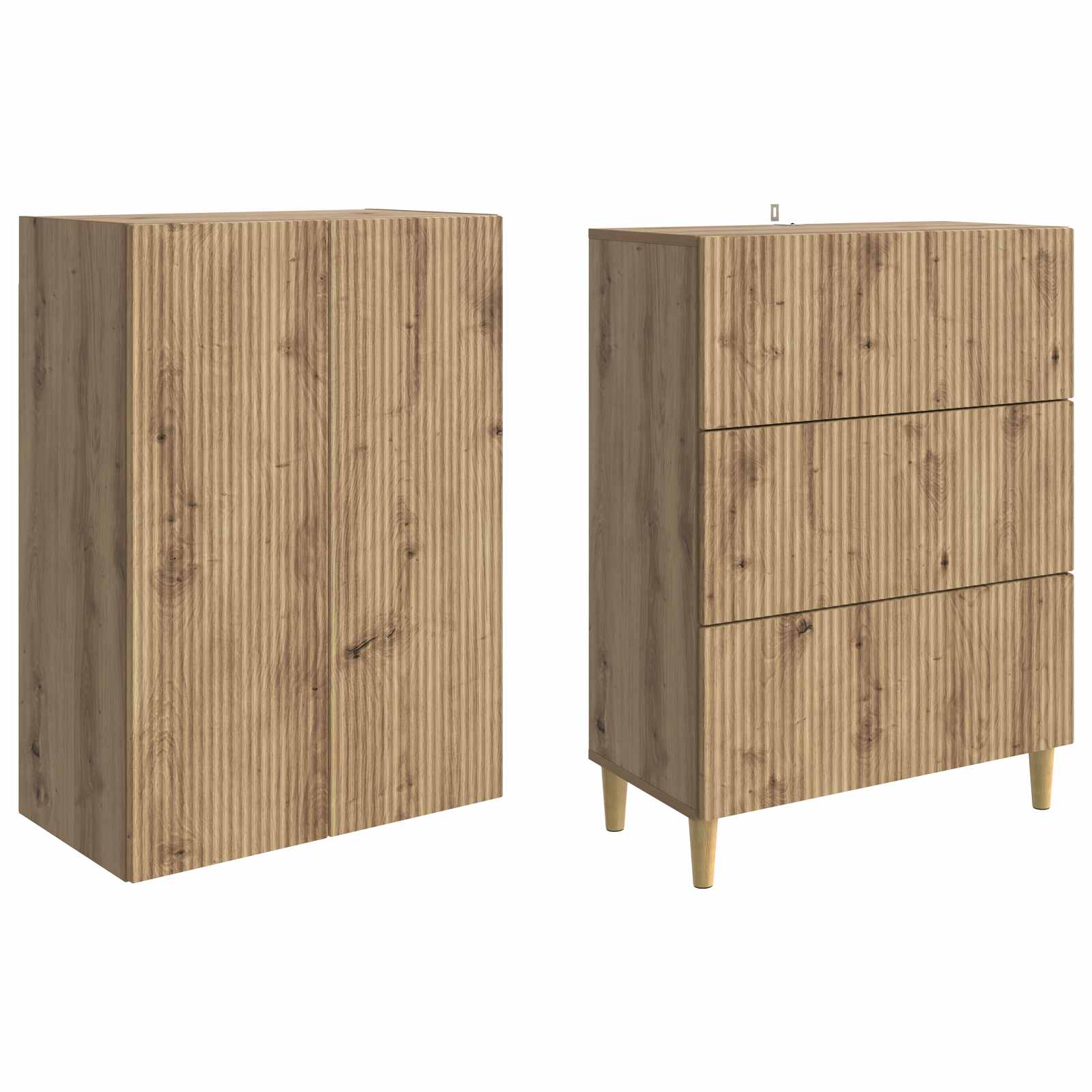 Σέτ Ντουλαπιών 2 pcs 66 x 34,5 x 90 εκ Επεξεργασμένο Ξύλο - Pakobazaar