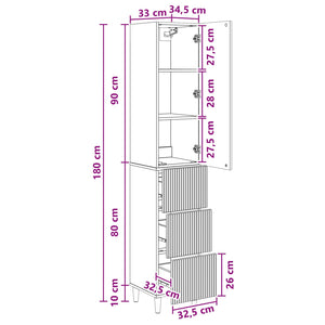 Σέτ Ντουλαπιών 2 pcs 33 x 34,5 x 90 εκ Επεξεργασμένο Ξύλο - Pakobazaar
